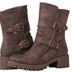 Womens Chic Buckle Fashionable Fall & Winter Boots