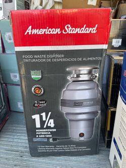 American Standard 1.25 HP Continuous Feed Kitchen Garbage Disposal with Power Cord