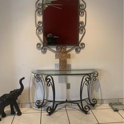 Console Table and Mirror set