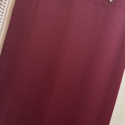 2x Blackout Curtains Black and Red with 2x Rod