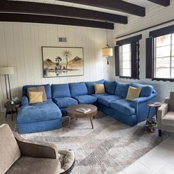 Suede sectional couch