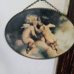 Angels Antique Hanging Plaque