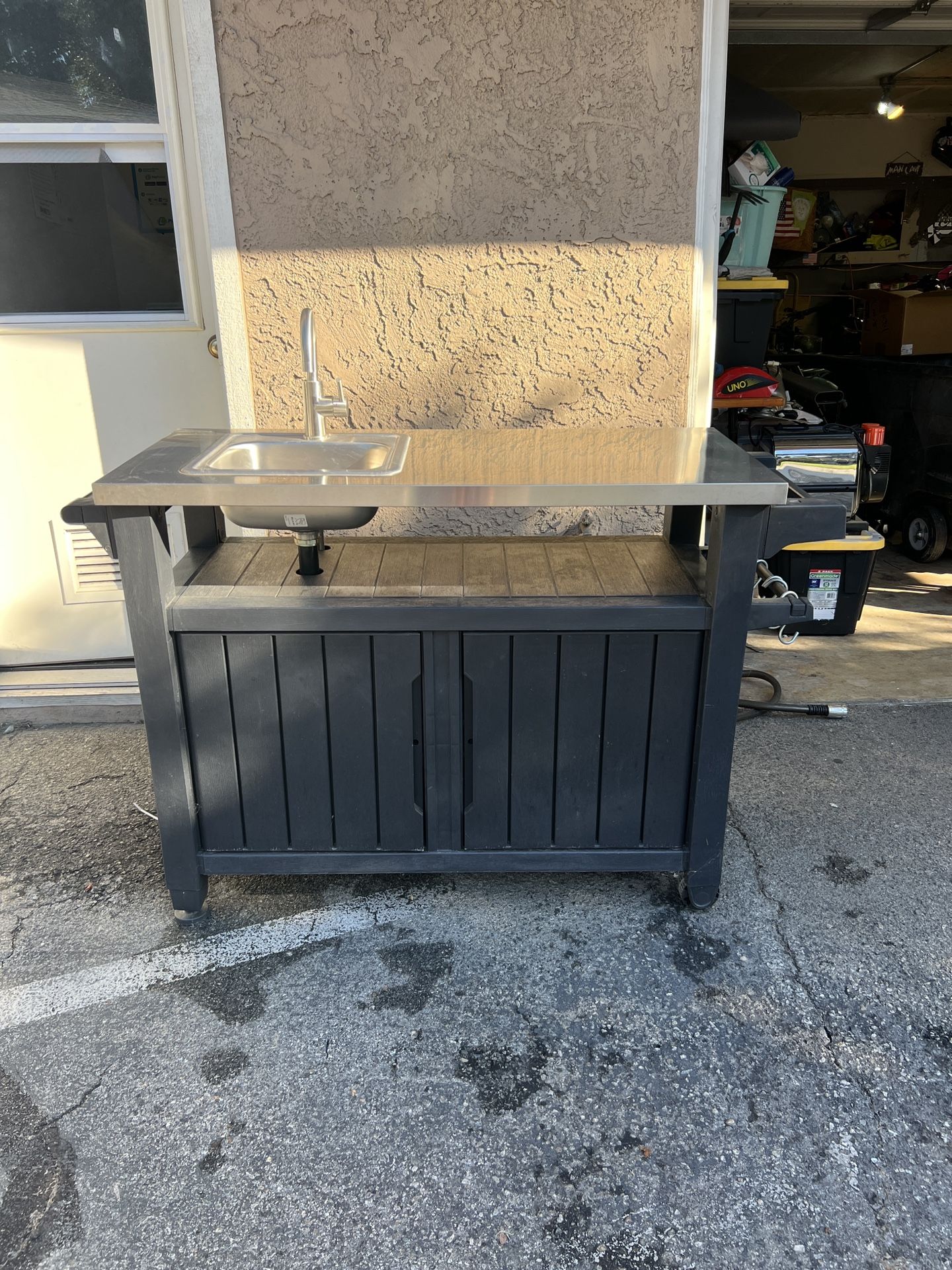 Portable Outdoor Stainless Steel Sink On Wheels. for Sale in Pomona, CA
