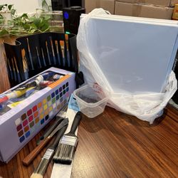  Acrylic Painting Set – Paints, Brushes, Canvas