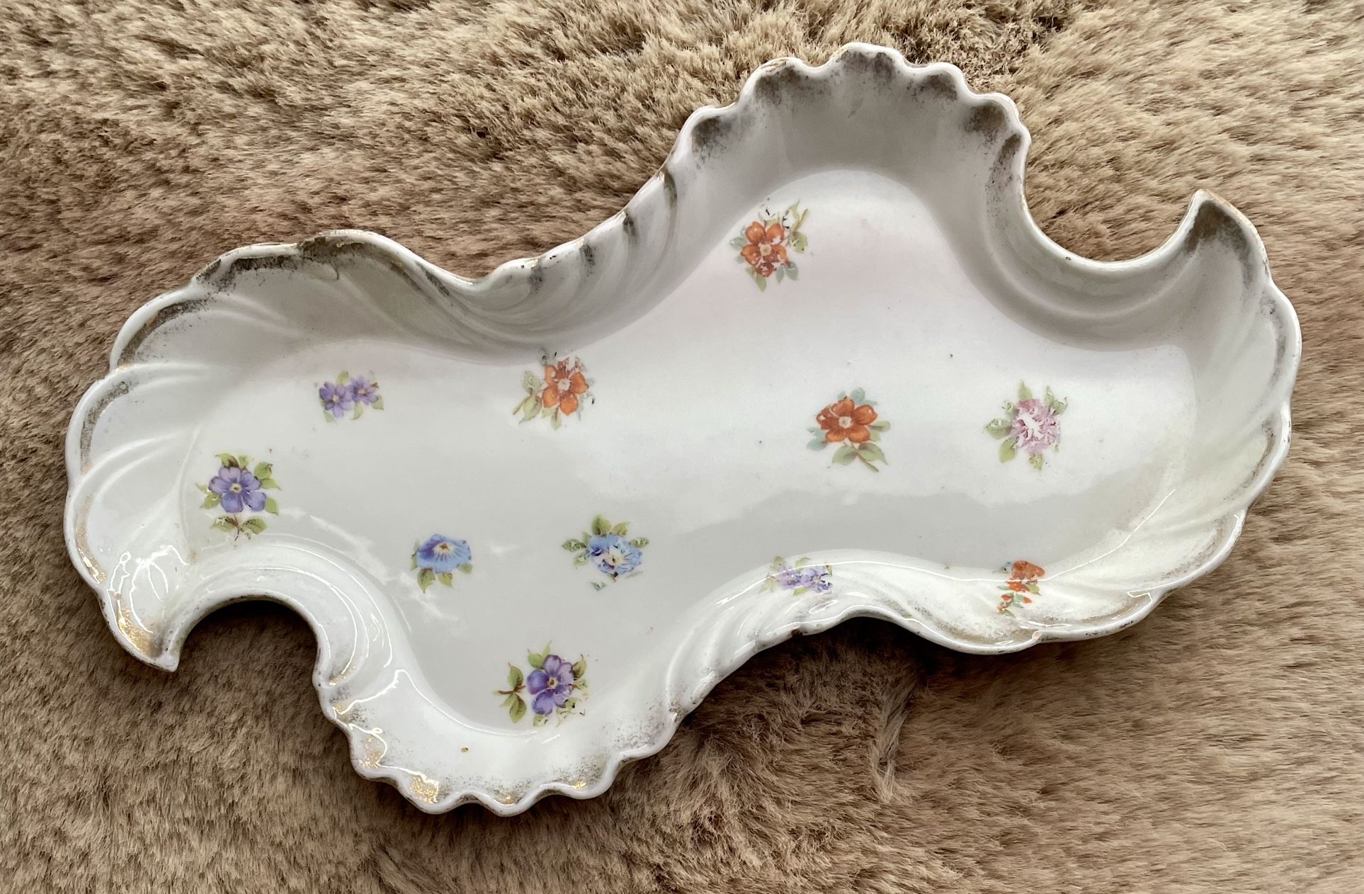 VTG Small Dish Marked Austria Floral Pattern