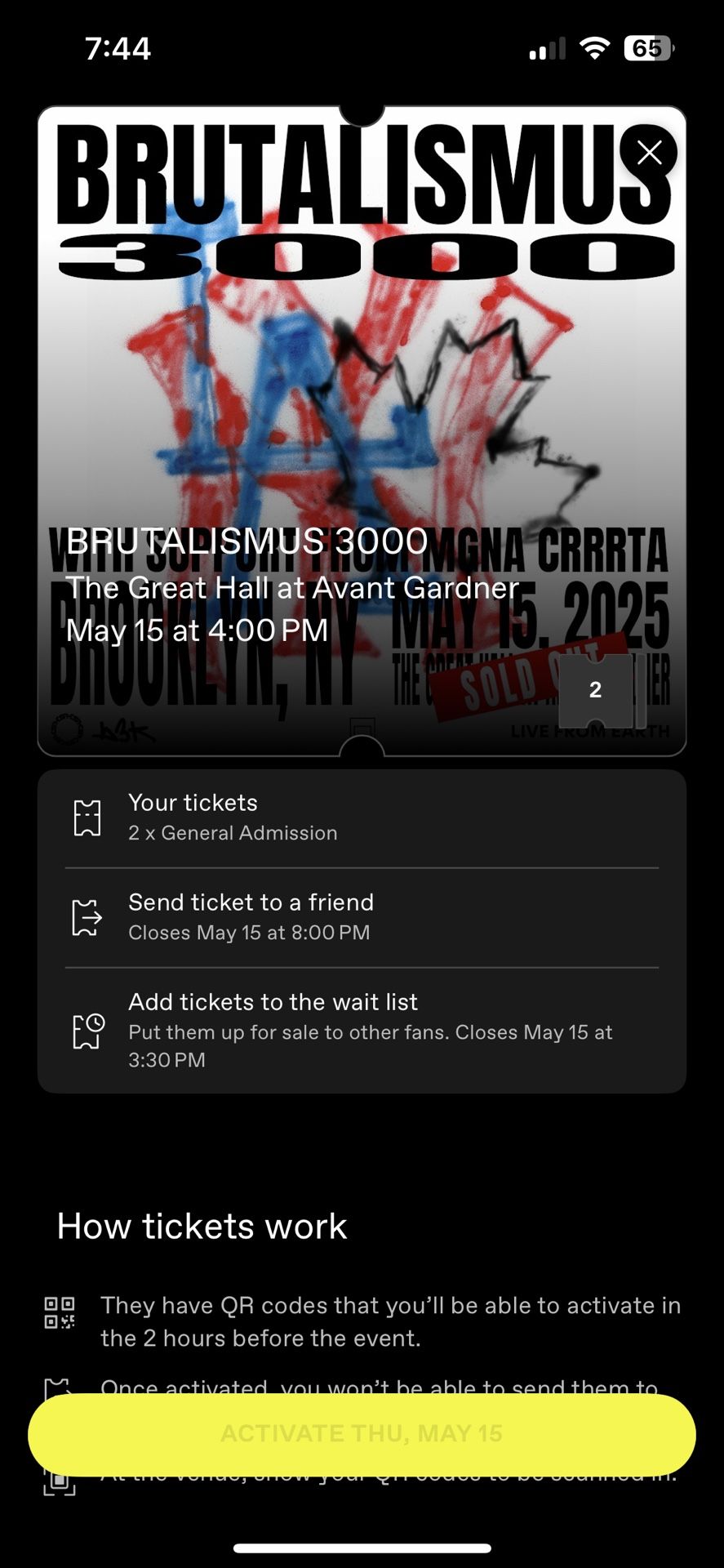 2x Brutalismus 3000 @Great Hall Tickets