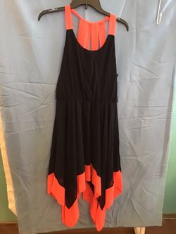 BLACK W/ORANGE TOP. $10.00  SIZE 12 