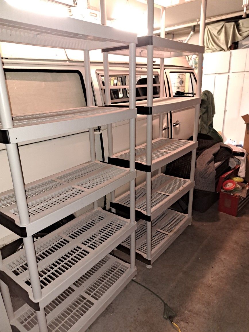 x2 Keter 5Tier Plastic Garage Storage Shelving Units for Sale in