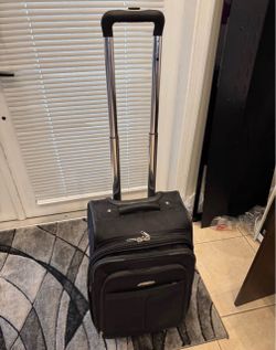 Delsey 22” Rolling Carry-On Suitcase – Black – Expandable Travel Luggage