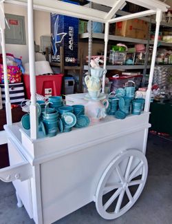 Elegant wood candy cart