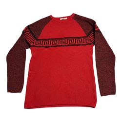 LCR Black Edition Red Sweater XL Greek Key Design