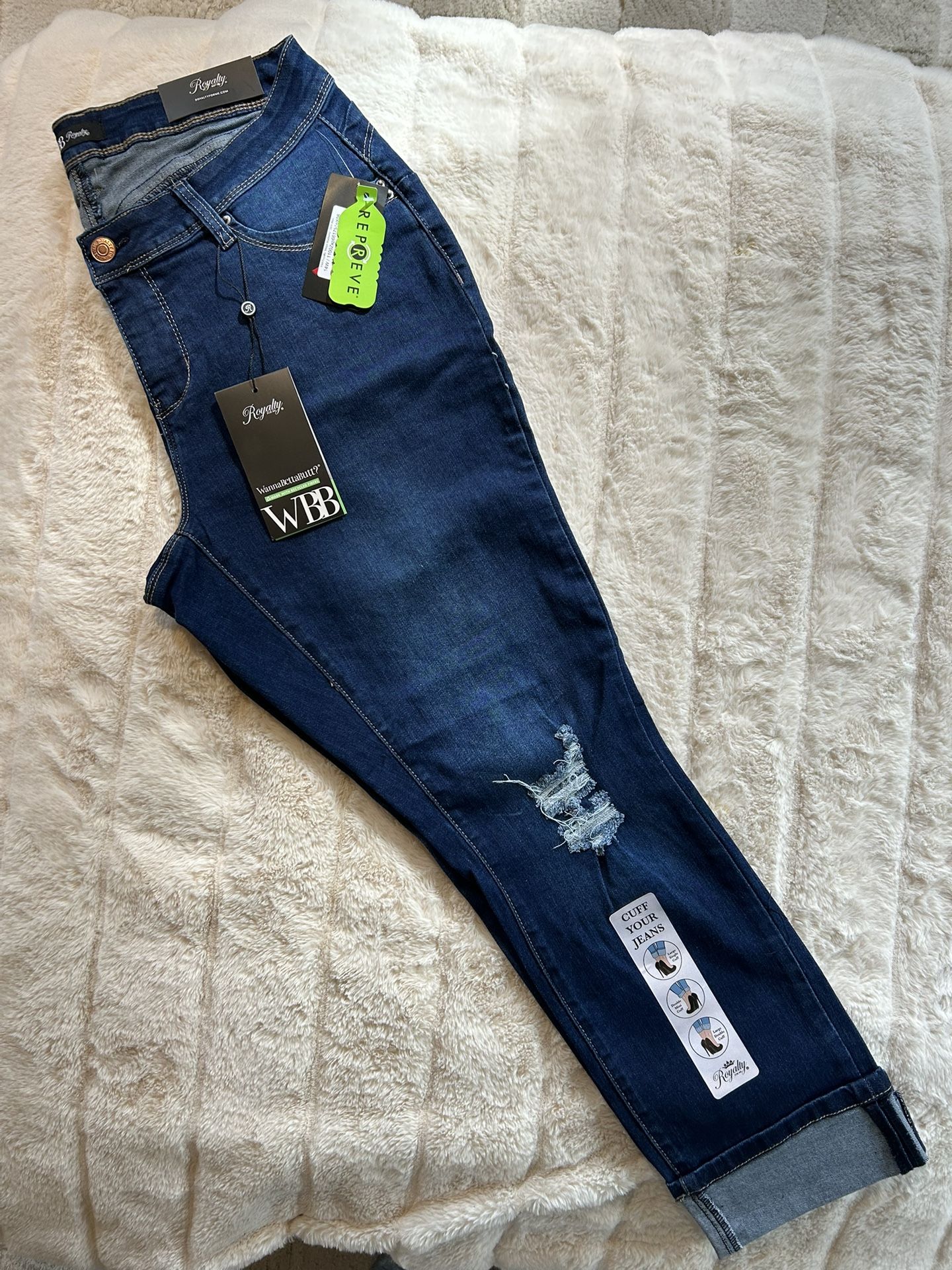 New Women’s Jeans Size 14 Skinny Fit Ankle Mid Rise Waist