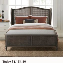 Hillsdale Sausalito Wingback Wood Cane Panel Bed