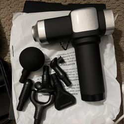 Handheld Electric Muscle Deep Tissue Massage Gun for Pain Relief, Super Quiet Percussion with 30 Speed Levels 6 Massage Heads, Carry Case (Black)  Bra