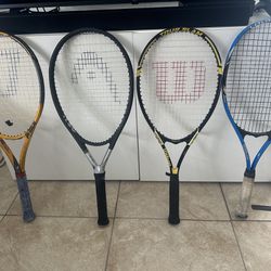 Tennis Rackets Lot Or Solo Wilson , Head 