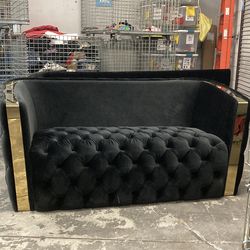 Velvet Black and Gold 2 piece couch set Goodwill Highland
