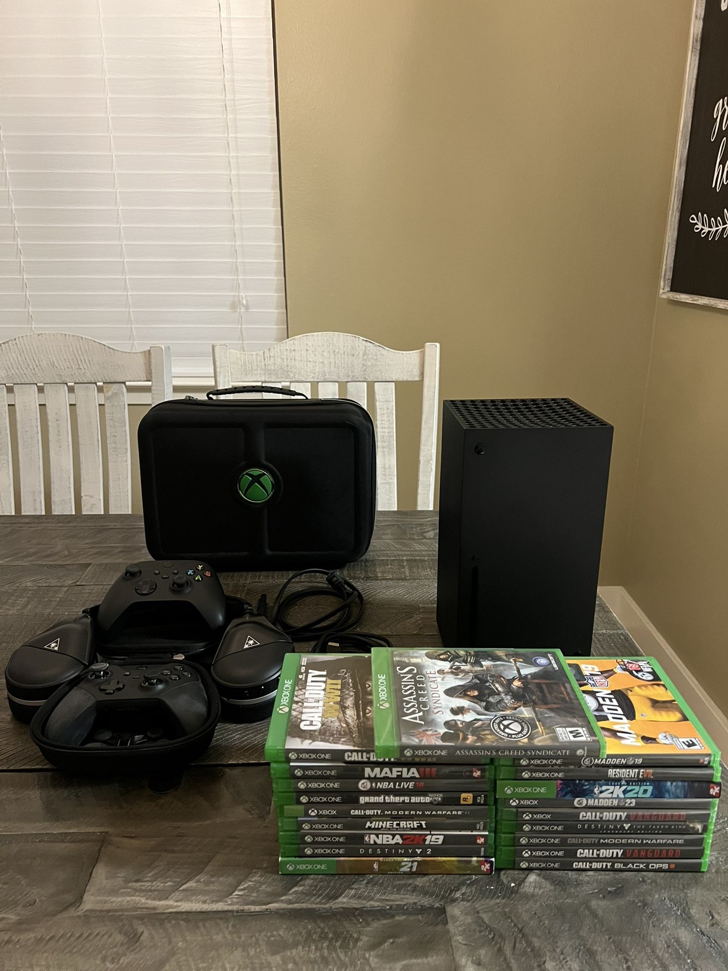 Xbox Series X Console Bundle with Games, 2 Controllers, Headset, and Travel Case