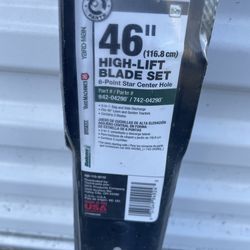 46” High lift riding mower blade set