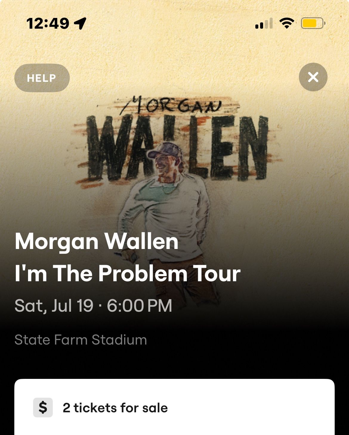 2 Morgan Wallen tickets (july 19th)