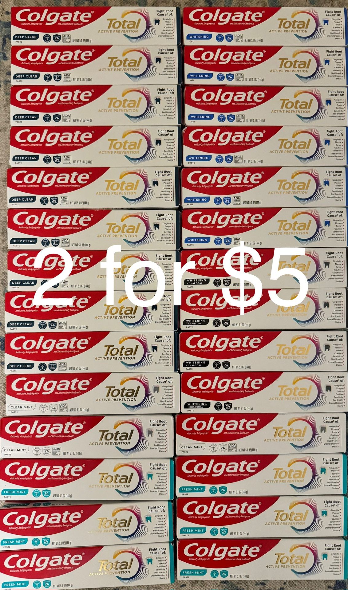 Colgate Toothpaste, Mouthwash, Toothbrushes 