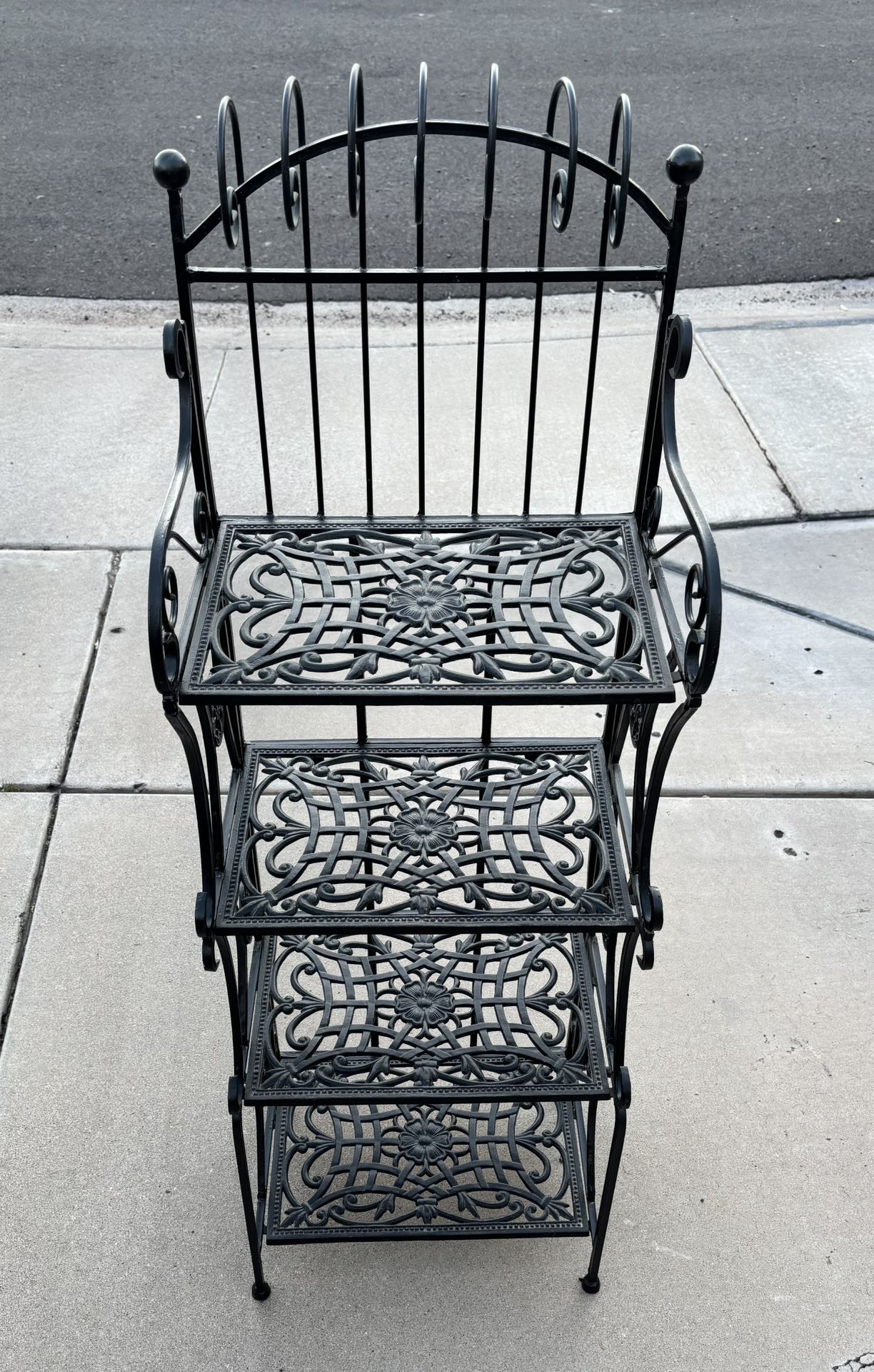 Heavy Wrought Iron Bakers Rack Or Plant Stand
