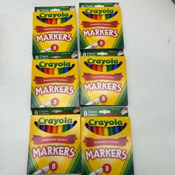 Crayola 8 Nontoxic Classic Colors Markers 8 pk (Pack of 6)