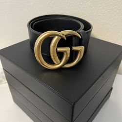 Womens Gucci GG Marmont Leather Belt 