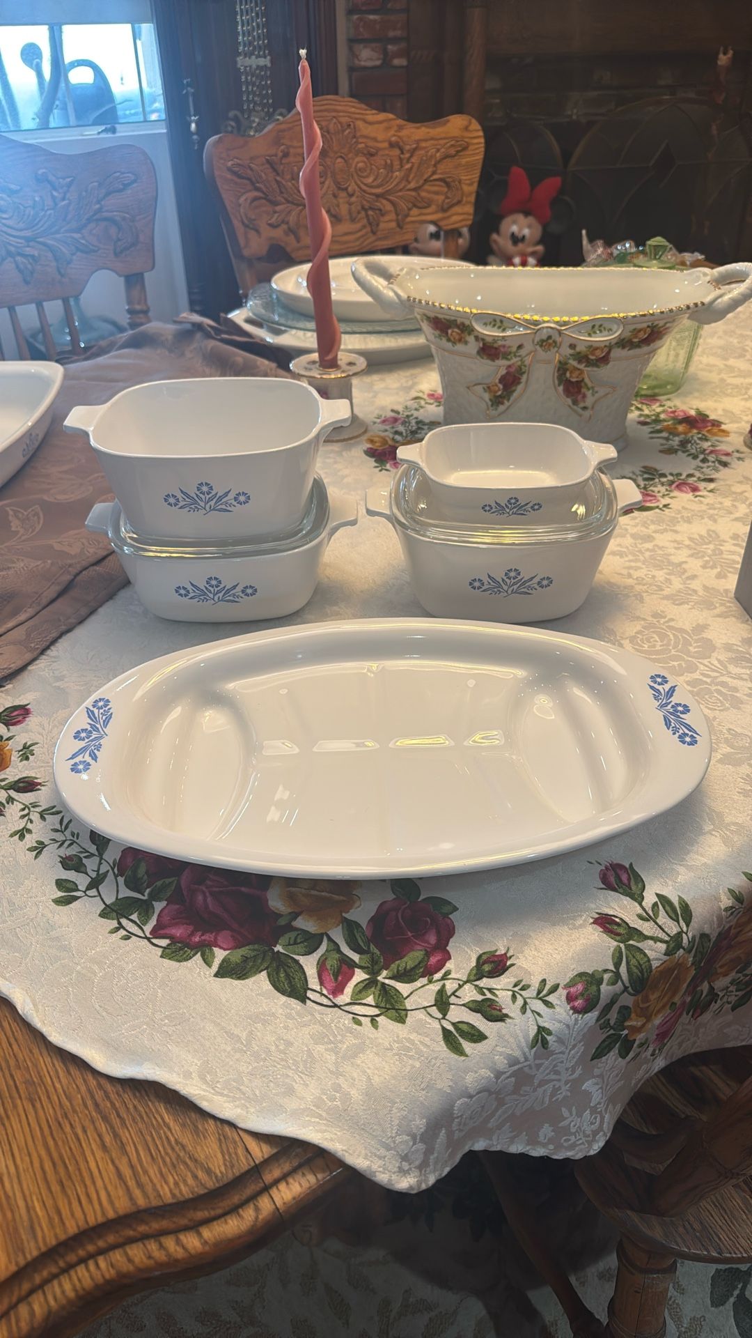 Vintage Corning, Ware, Corn, Flour, Blue Design
