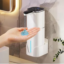 Upgraded Larger Capacity Automatic Dish Soap Dispenser Touchless, 17.6oz Liquid Hand Soap Dispenser for Bathroom Kitchen, Rechargeable 2000mAh, 8 Adju