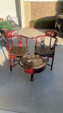 2 chairs and one table