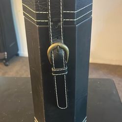 Wood and Leather Wine Carrier