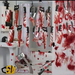 Halloween Bloody Weapon Garland and Decals Set