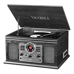 Victrola 6-in 1 récord Player, CD/Cassette, FM radio, bluetooth, AUX 