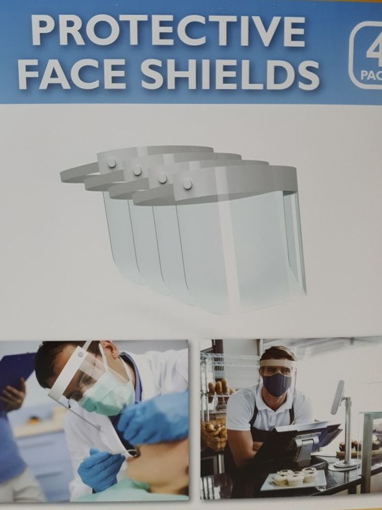 Panoptx Protective Face Shields 4 Pack. Double Sided w/ANTI-FOG Coatings. New.. Condition is "New". Face Shield : * Lightweight, Elastic Comfort Fit.