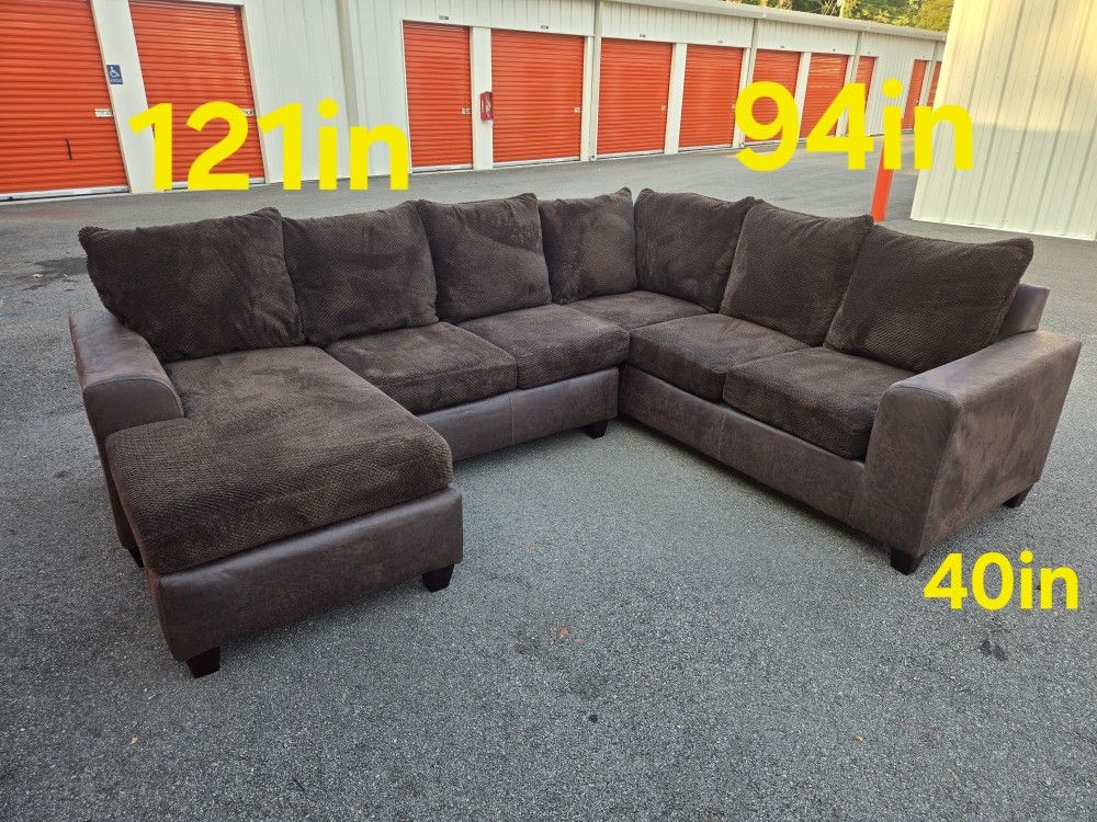 FREE DELIVERY Reversible Couch Sofa Sectional Chaise 3 PC Brown