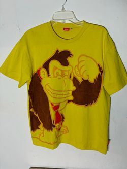 Nintendo Donkey Kong Deluxe Flocked T-Shirt Yellow Men’s L Exclusive