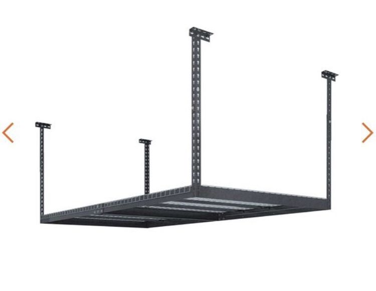 NewAge Products Performance 96 in. L x 48 in. W x 42 in. H Adjustable VersaRac Ceiling Storage Rack in Gray