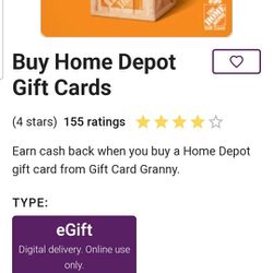 $100 Home Depot Giftcard