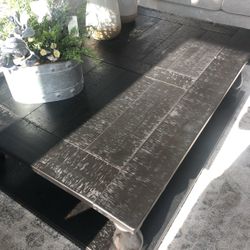 Rustic Black Wooden Coffee Table 