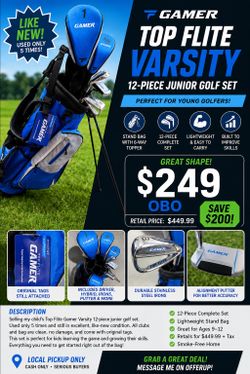 🔥 LIKE NEW Top Flite Gamer Varsity Kids Golf Set – 12 Piece Complete Set ⛳️