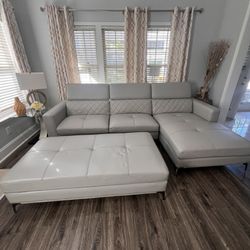 3 Piece Leather Sectional 