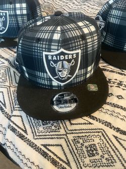 Las Vegas Raiders Bluemoon Plaid Snapback Hat