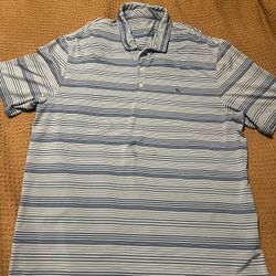 VINEYARD VINES Performance Blue Striped Short Sleeve Polo Shirt 