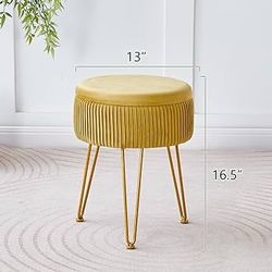 Velvet stool with storage