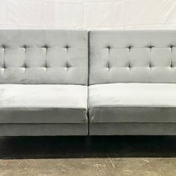 Tufted Sofa/ Couch / Futon, Gray Velvet *Free Delivery*