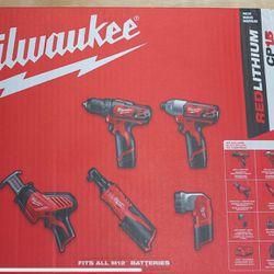 Milwaukee M-12 5 Tool Combo Kit 