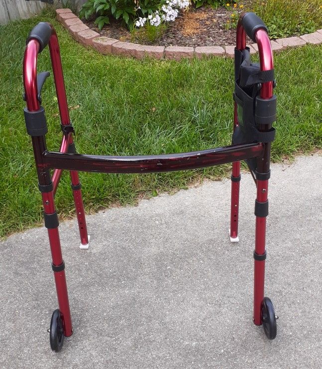 Easy Fold Walker With Side Pouch.