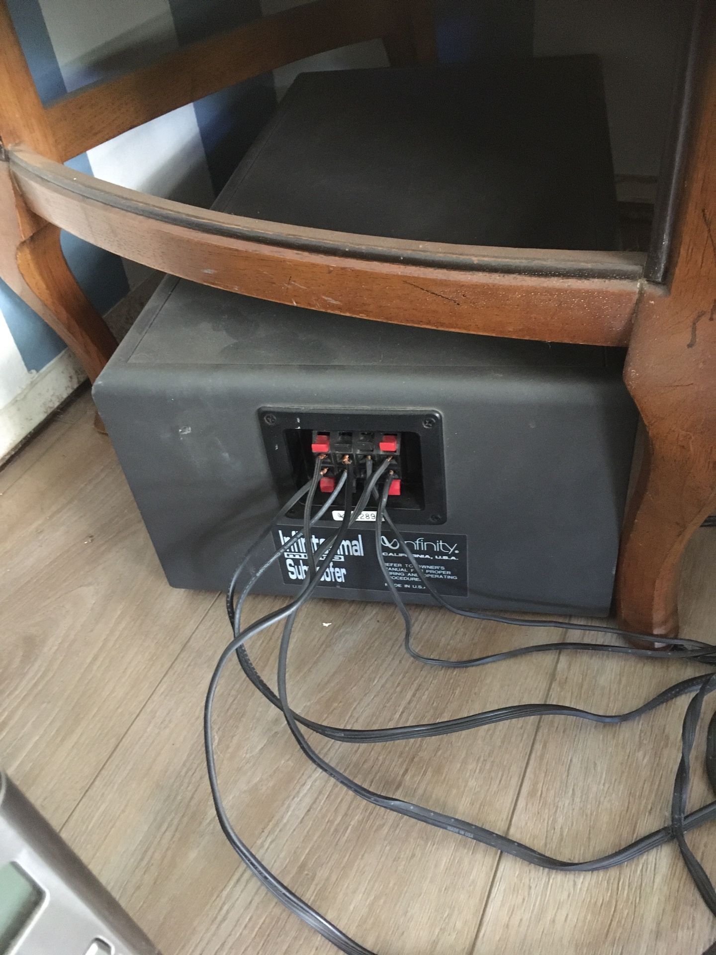 infinity passive subwoofer and satellite speaker system