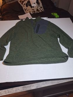 Green Quarter-Zip Pullover Sweatshirt