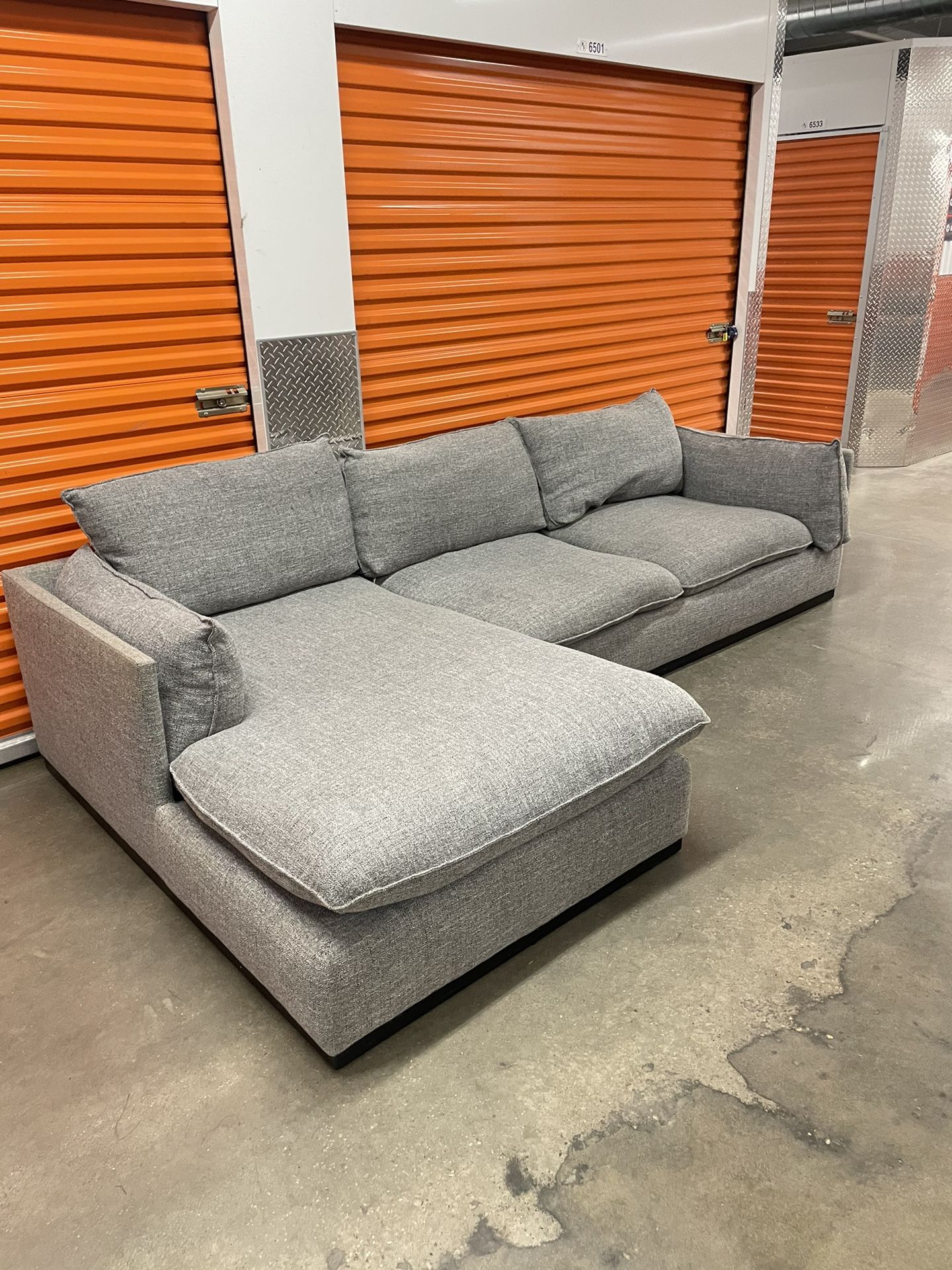 AllModern 124” Gray Sectional Sofa Couch FREE DELIVERY NYC for Sale
